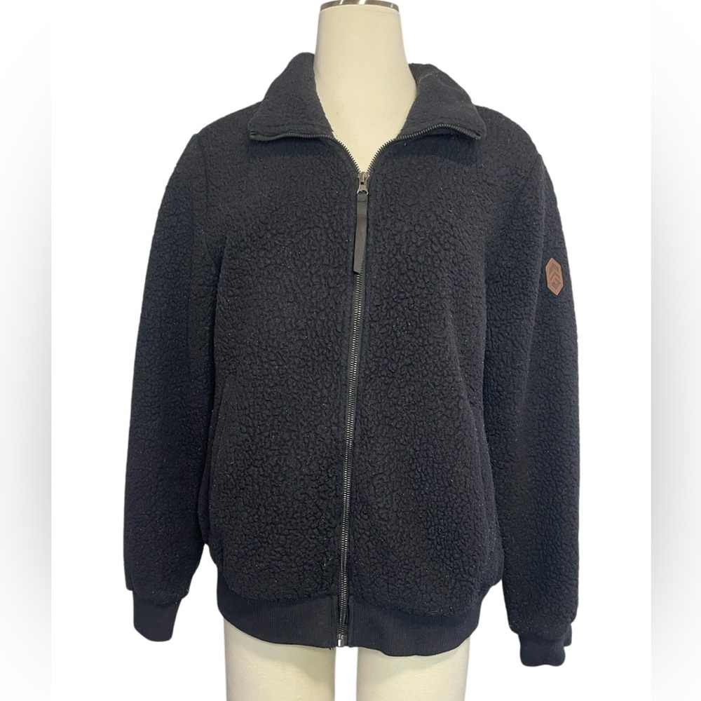 Free Country Black Sierra Butter Pile Fleece Zip Jacket Size Large